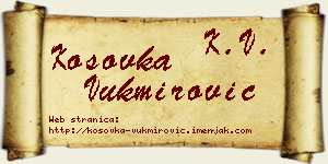 Kosovka Vukmirović vizit kartica